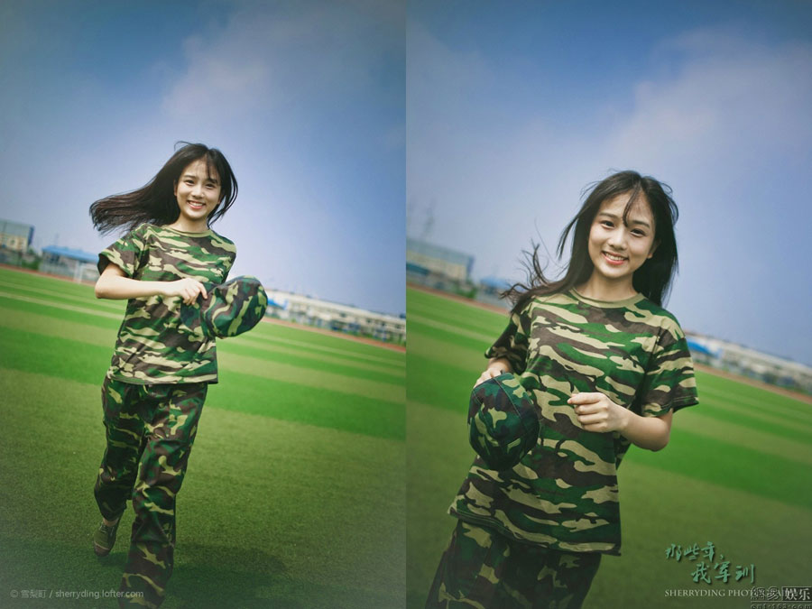 طالبة صينية تلقى شهرة واسعة على الإنترنت بعد مشاركتها في التدريبات العسكرية