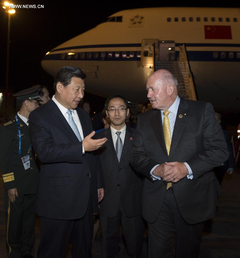 الرئيس الصيني يصل إلى بريسبان لحضور قمة مجموعة العشرين