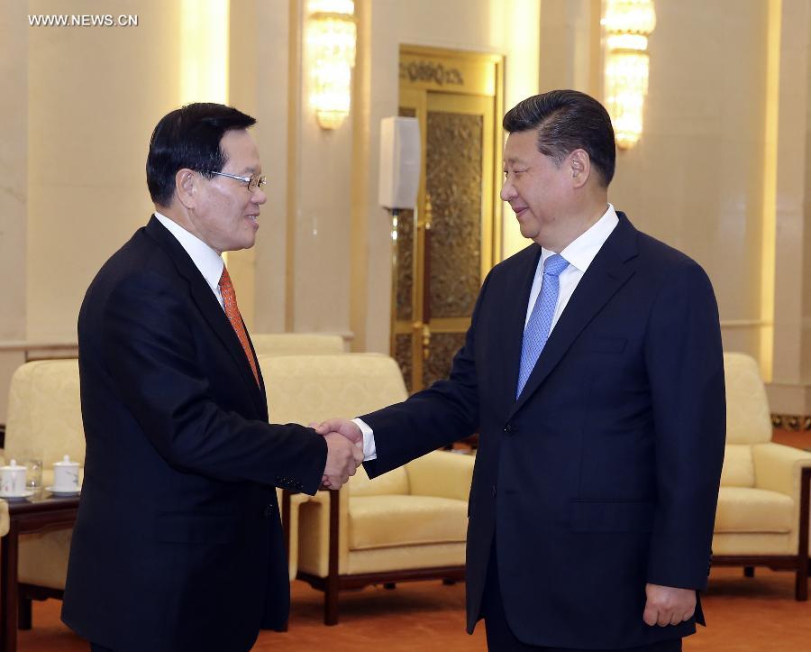 الرئيس الصيني يلتقي مع رئيس برلمان جمهورية كوريا