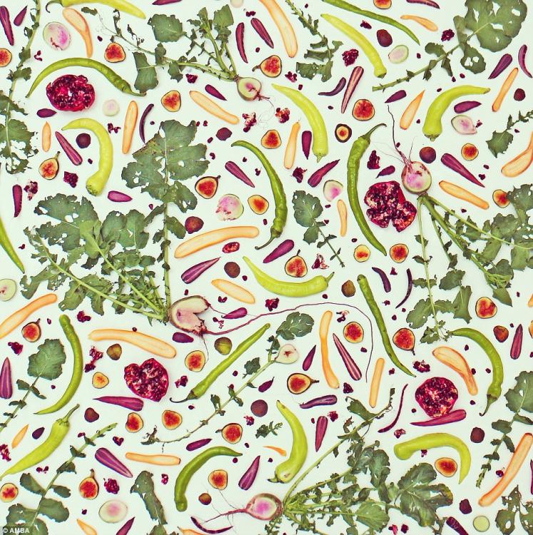 فنانة بريطانية تبدع رسوما جميلة بالخضروات والفواكه