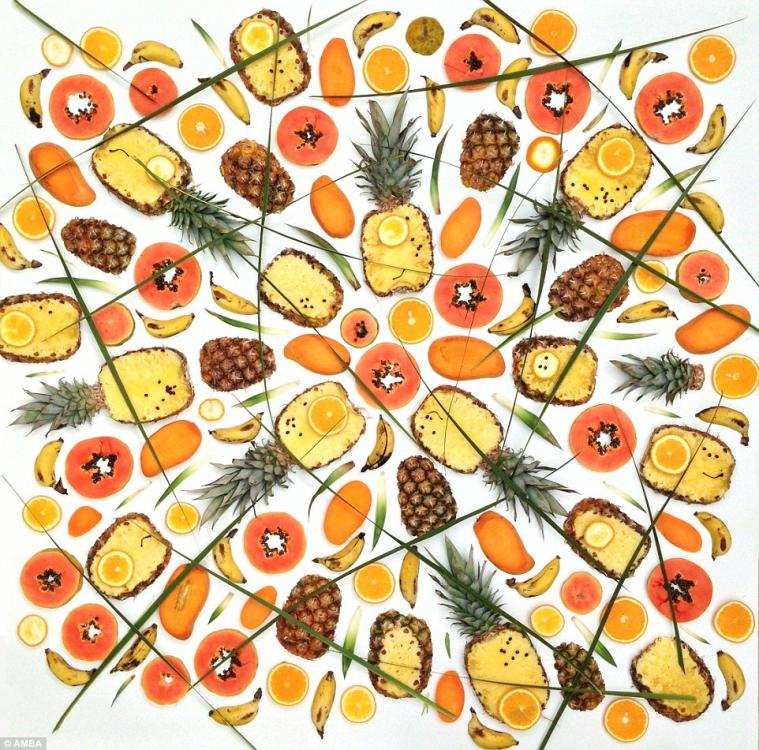 فنانة بريطانية تبدع رسوما جميلة بالخضروات والفواكه