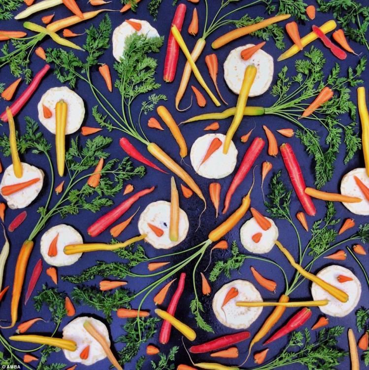 فنانة بريطانية تبدع رسوما جميلة بالخضروات والفواكه