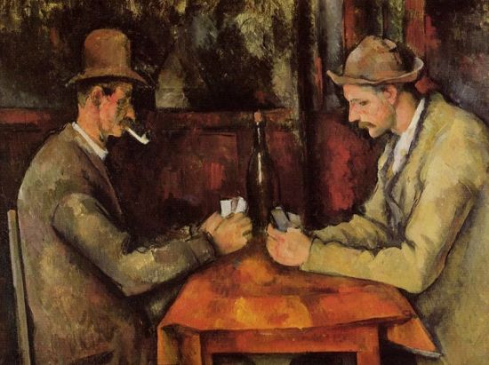 لوحة "لاعبي الكوتشينة" للفنان الفرنسي الراحل "بول سيزان"