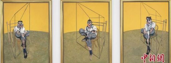 لوحة "ثلاث دراسات لرسم لوسيان فرويد" للفنان الإنجليزي فرانسيس بيكون