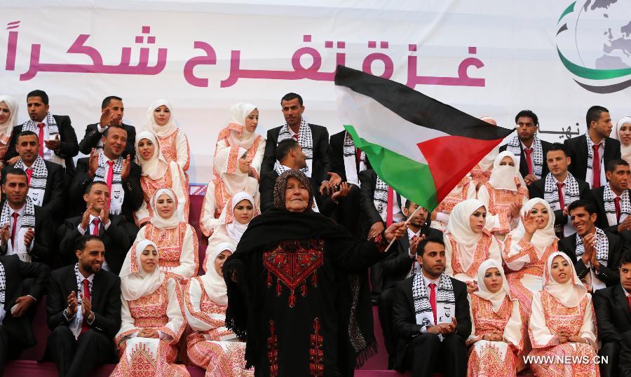 حفلة زفاف جماعية في غزة