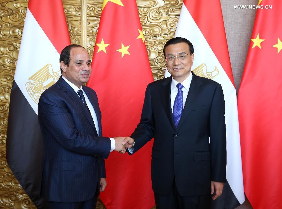 لى كه تشيانغ يجتمع مع الرئيس المصرى