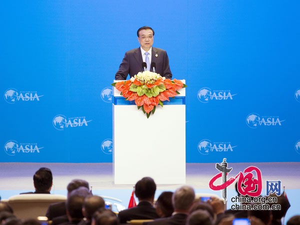 رئيس مجلس الدولة الصيني يلقي خطابا خلال مراسم افتتاح منتدى بوآو الآسيوي