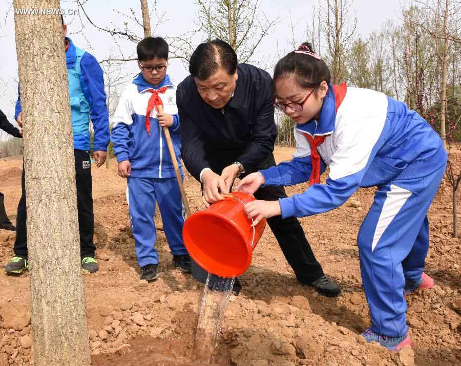 الرئيس الصيني يساهم في حملة لزراعة الأشجار في بكين