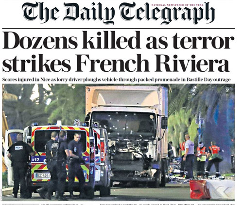 مقتل 73 شخصا على الأقل دهسا بشاحنة في مدينة نيس جنوبي فرنسا