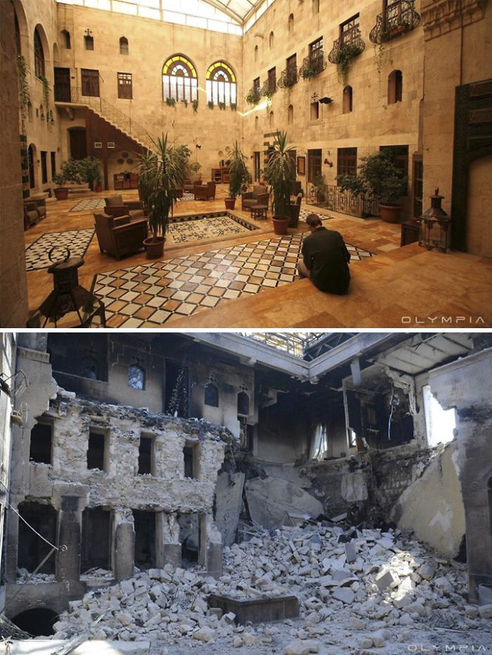 صور مقارنة.. حلب السورية جنة قبل الحرب وأنقاض بعدها