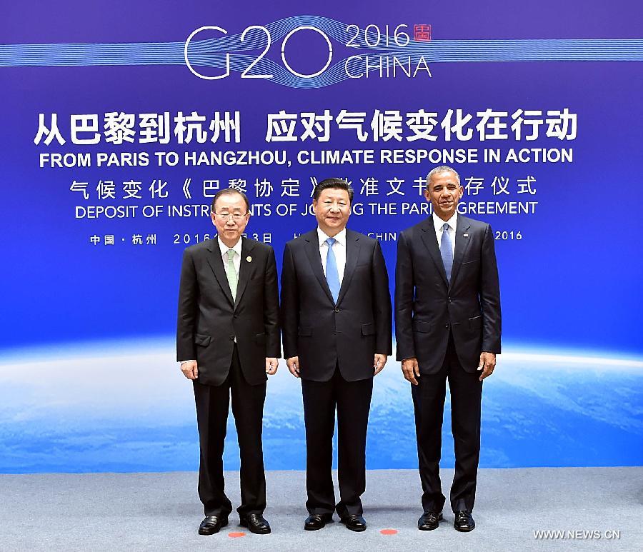 الصين والولايات المتحدة تسلمان أدوات للمشاركة في اتفاقية باريس لبان كي مون