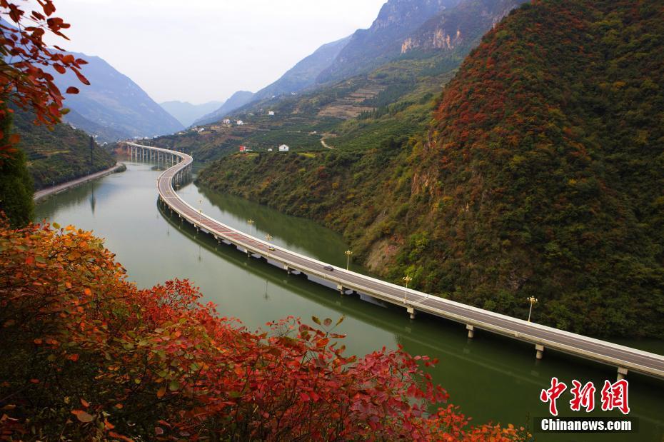 مناظر الخريف على جانبي أول طريق عائم فى الصين