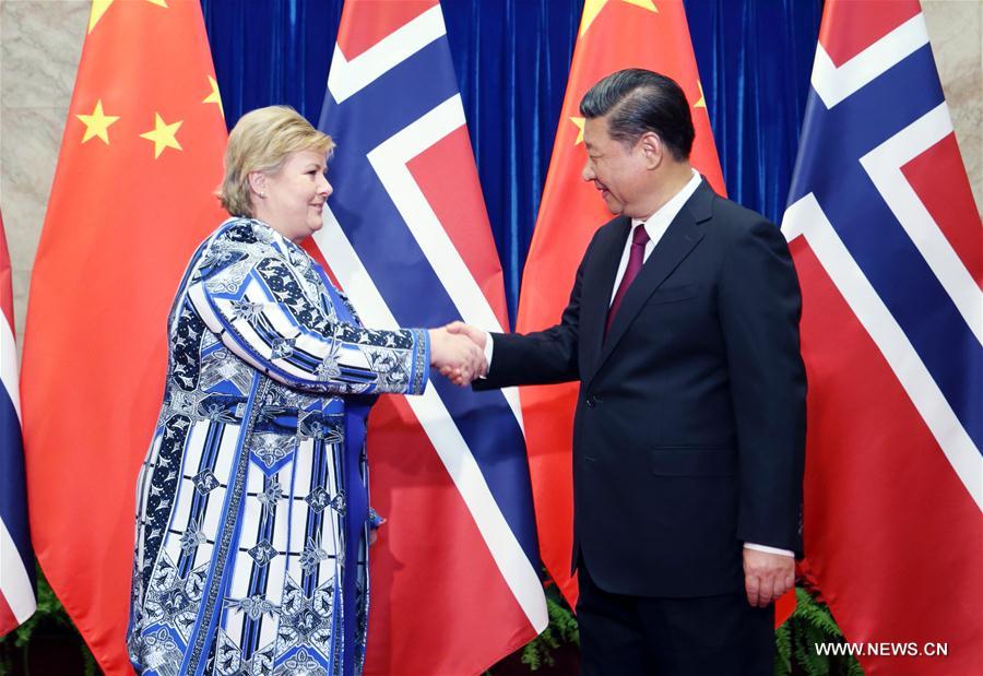 الرئيس الصيني يلتقي برئيسة وزراء النرويج لتعزيز الثقة المشتركة