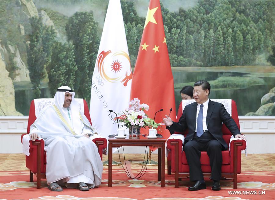 الرئيس الصيني يلتقي برئيس المجلس الأوليمبي الآسيوي