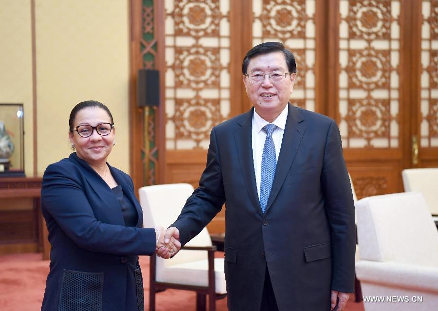 كبير المشرعين الصينيين يجتمع مع رئيسة مجلس الشيوخ الجابوني