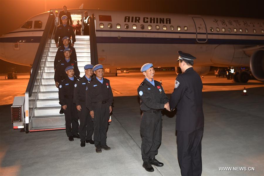 عودة جنود حفظ السلام الصينيين من جنوب السودان بعد إنجاز مهمتهم