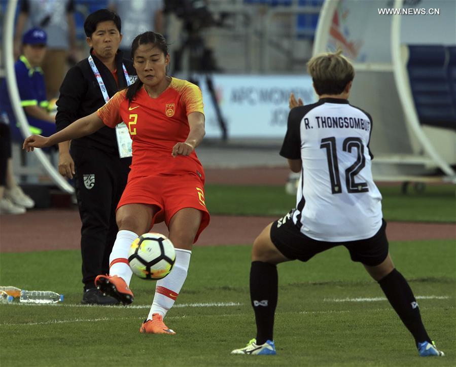 الصين تفوز على تايلاند برباعية نظيفة في كأس اسيا للسيدات لكرة القدم بالأردن