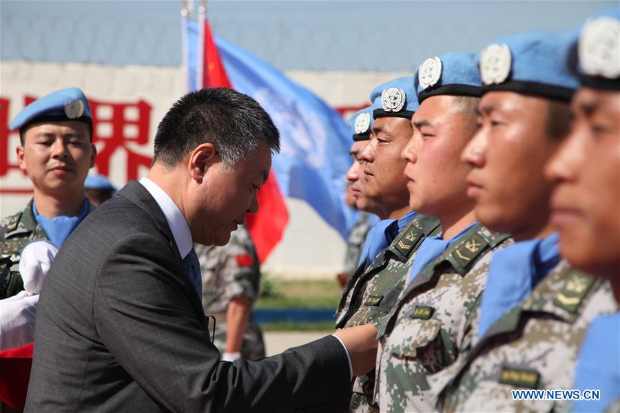 قوات حفظ السلام الصينية في لبنان تحصل على ميدالية السلام الأممية