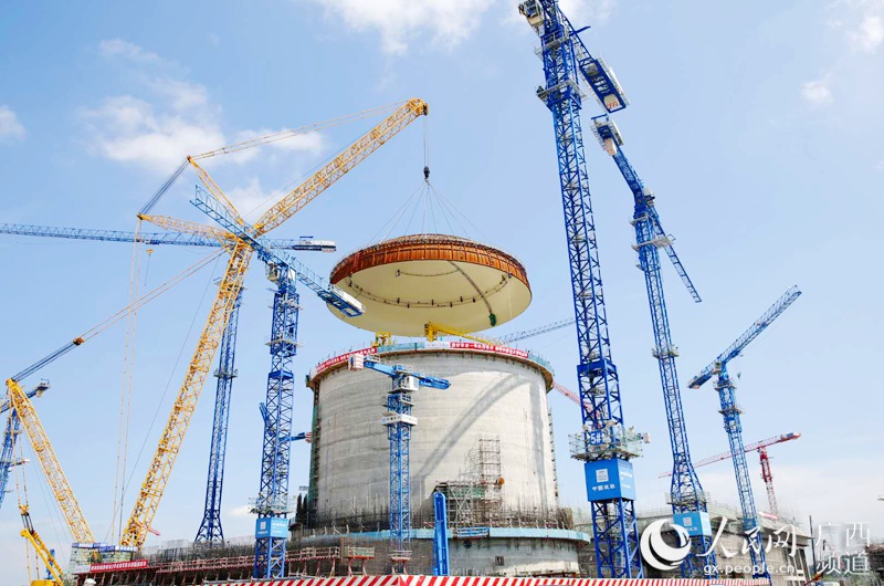 اكتمال بناء قبة مشروع الطاقة النووية الصيني 