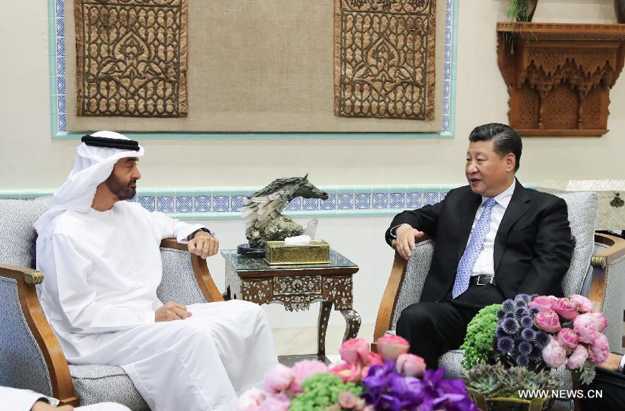 الرئيس الصيني يجتمع مع ولي عهد أبو ظبي بشأن تعزيز العلاقات الصينية - الإماراتية 