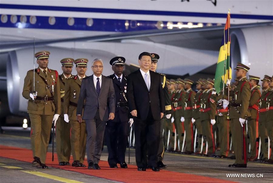 الرئيس الصيني يصل إلى موريشيوس في زيارة ودية