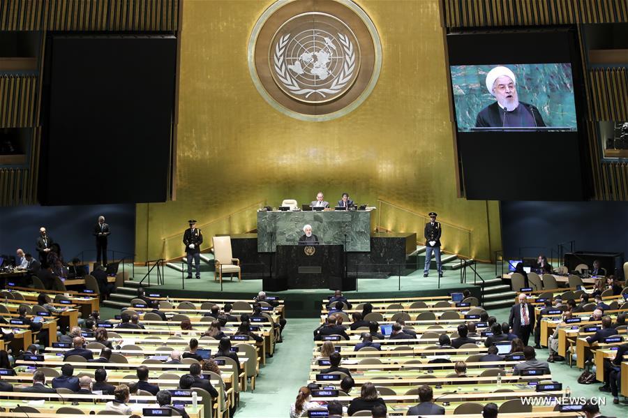 الرئيس الإيراني روحاني يهاجم العقوبات الأمريكية في الأمم المتحدة
