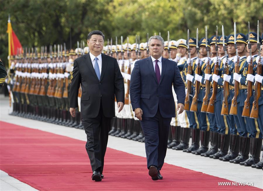 الرئيس الصيني ونظيره الكولومبي يتعهدان بتعزيز العلاقات