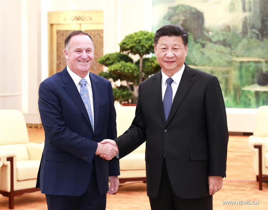 الرئيس الصيني يلتقي رئيس وزراء نيوزيلندا السابق