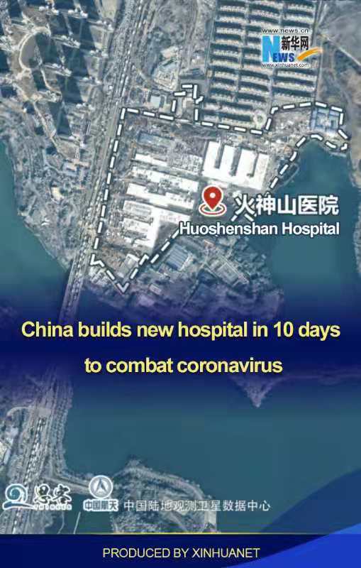 الصين تنجز بناء مستشفى جديد لمكافحة فيروس كورونا الجديد خلال 10 أيام
