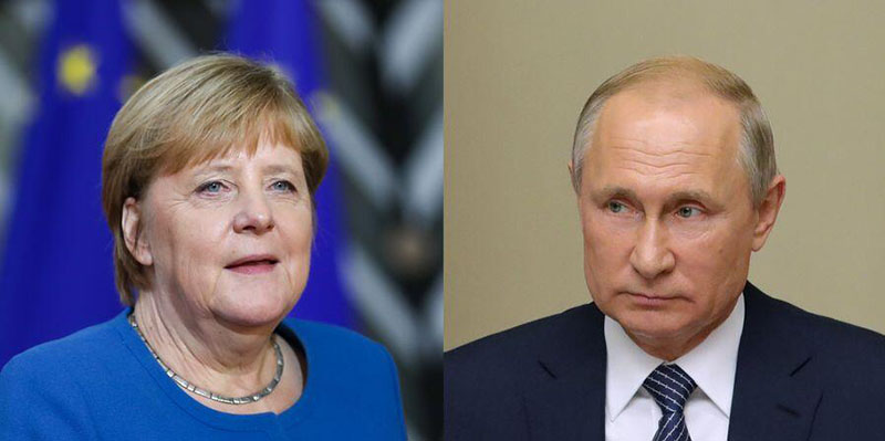 بوتين وميركل يبحثان مكافحة 