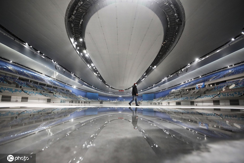 القاعة الوطنية للتزلج السريع للألعاب الأولمبية الشتوية في بكين 2022 تكتمل رسمياً