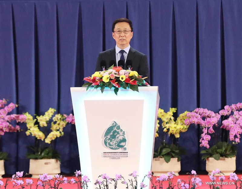 نائب رئيس مجلس الدولة الصيني يدعو إلى اتخاذ إجراءات لبناء مجتمع لجميع أنواع الحياة على الأرض