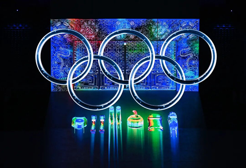 حفل افتتاح الألعاب الأولمبية الشتوية: حلقات جليدية متكونة من شاشات عرض تبهر الأنظار