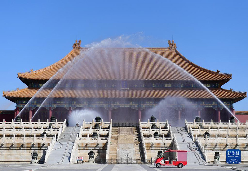 الصورة: تدريب على الوقاية من الحرائق في متحف القصر ببكين