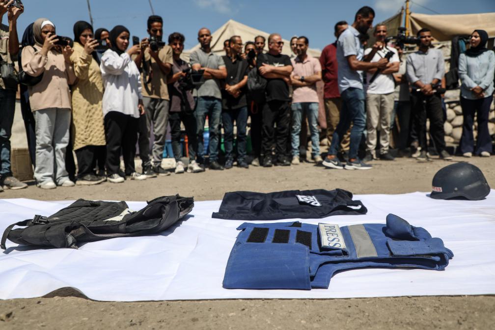 وقفة تضامنية لنقابة الصحفيين الفلسطينيين في غزة