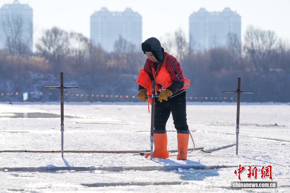 في هاربين... العمّال يتوافدون على محاجر الجليد قبل انطلاق مهرجان النحت