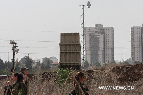 اسقاط صواريخ اطلقت باتجاه تل أبيب بواسطة النظام المضاد للصواريخ